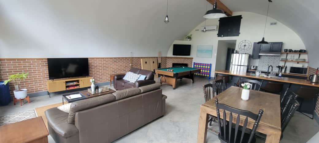 Great room with pool table