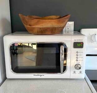 Need to heat up something during your stay? This retro microwave has you covered!