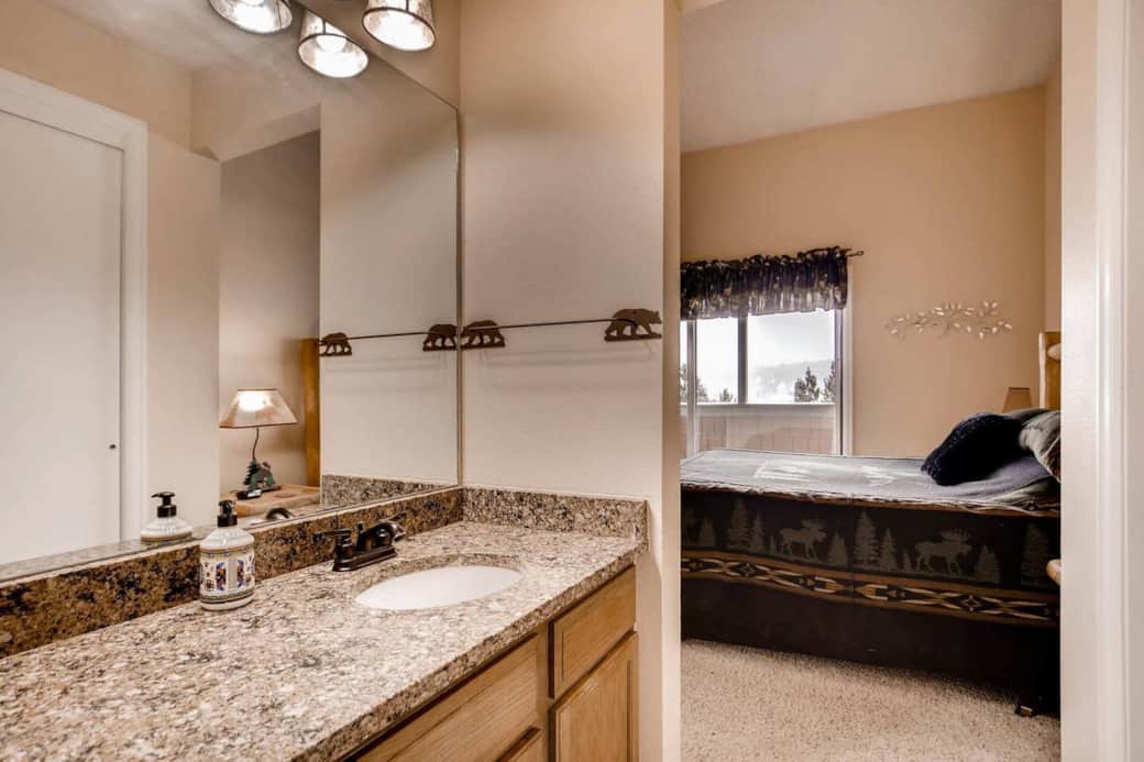 Master bath leading to master bedroom