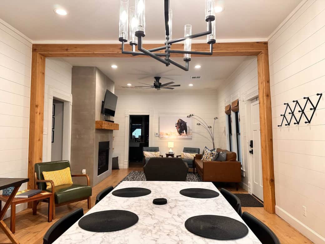 Seamless dining and living spaces, designed for gathering and relaxing together.