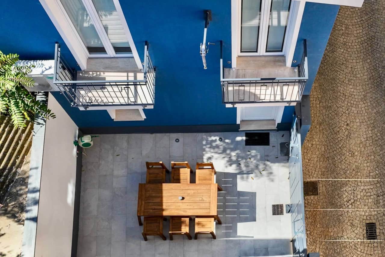 Drone footage of the outdoor area