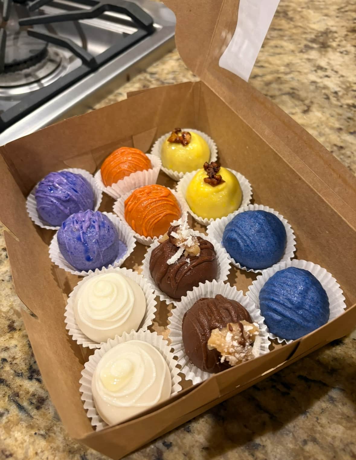 Assorted cake balls in different flavors from White Magnolia Bread Co.
