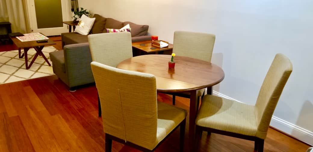 Roomy dining room table