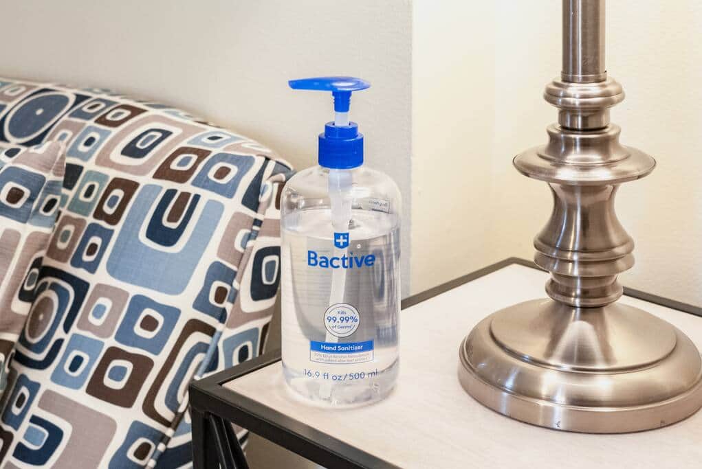 Hand sanitizer for guests for added cleanliness measure