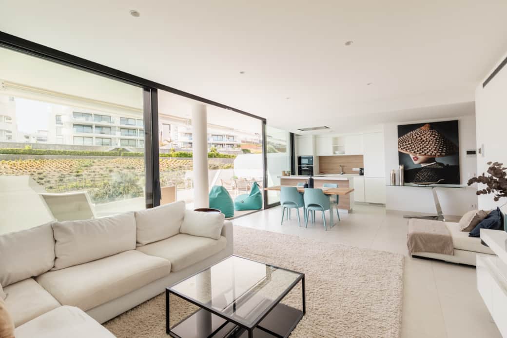 Bright open-plan living and dining area