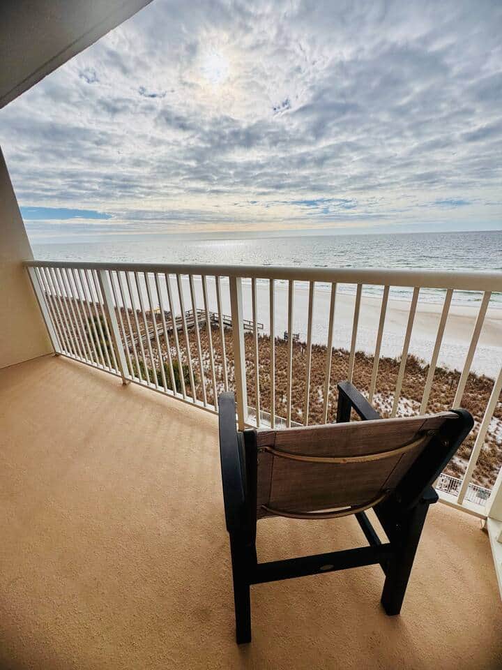 Peaceful sunrise from private balcony 