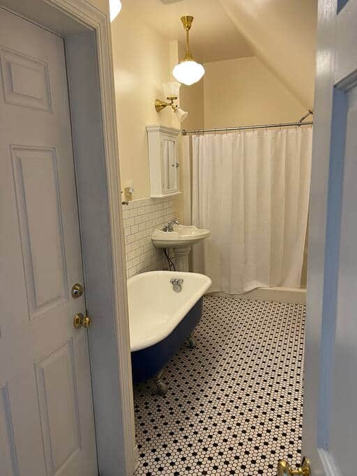 Your bedroom also has a private bath with both a shower and a clawfoot tub. 