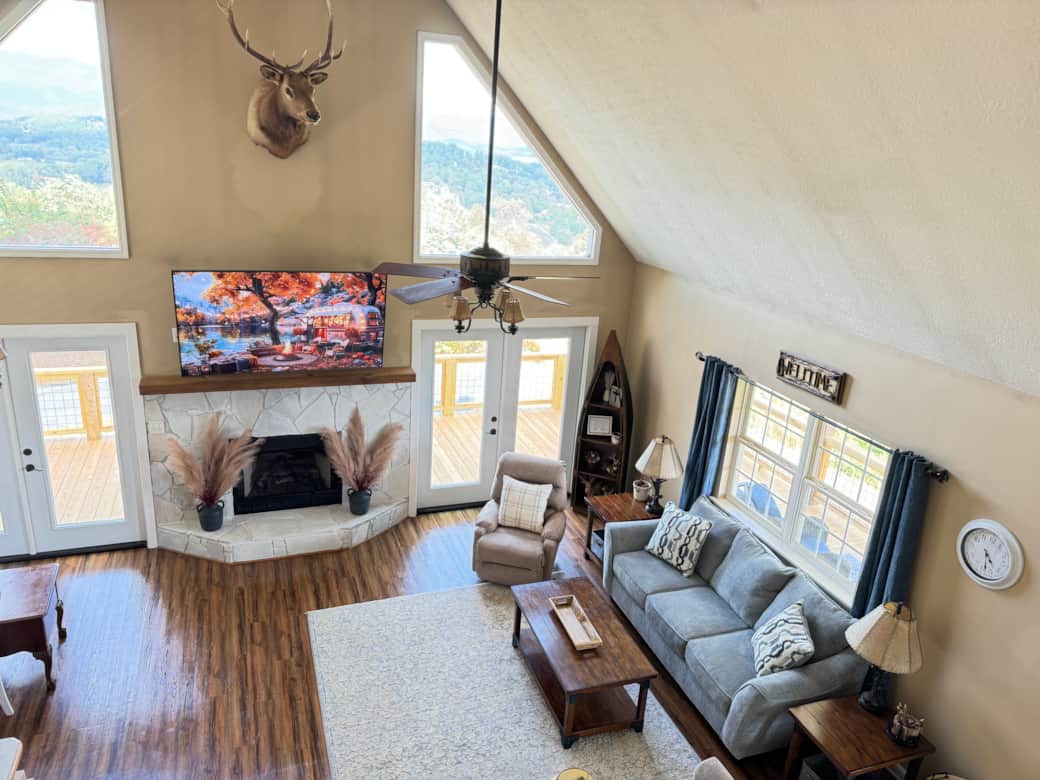Living Room with a Pair of French Doors
