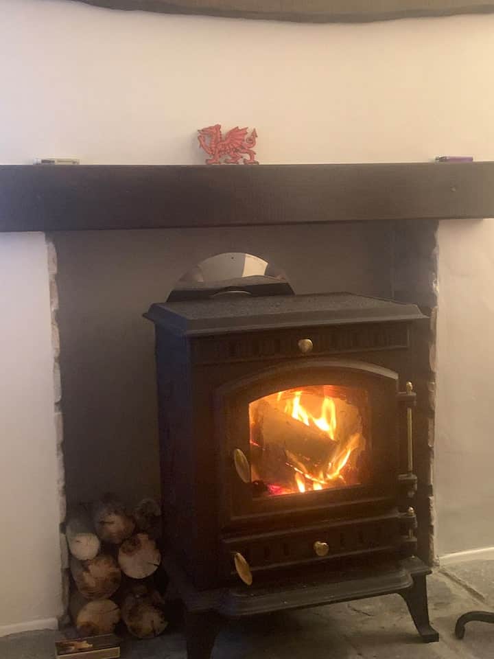 Cosy log burner for relaxing evenings in