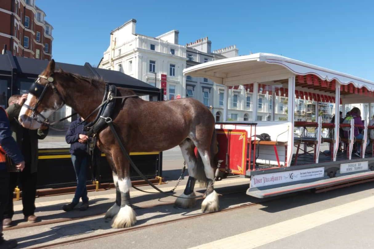 Douglas Bay Horse Tram along the promenade