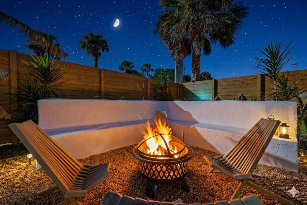 Cozy fire at night