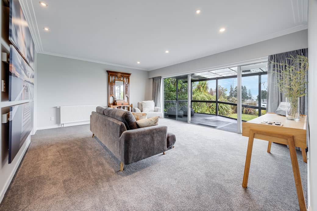 Plenty of room for all to relax - and to watch the little ones play safely over in the reserve.