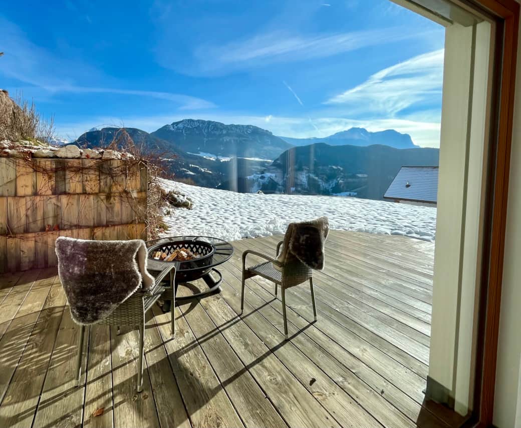 Alpine Chalet Aurora Dolomites terrace