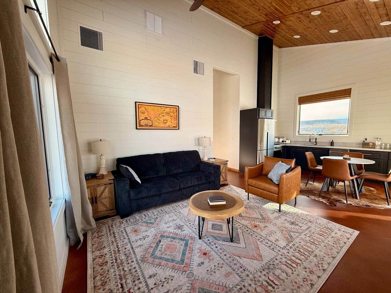 Living room, Dining, and Kitchen