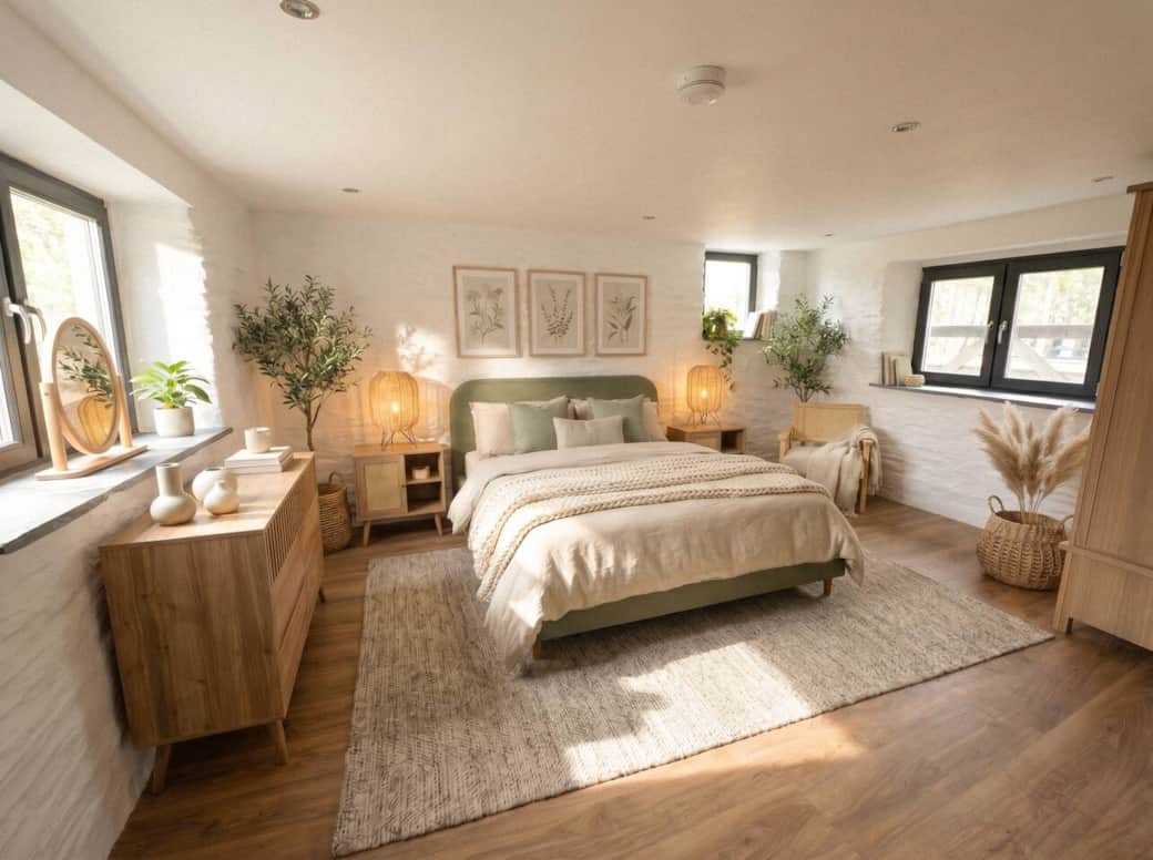 Actual photo of the room with CGI furnishings added to show the intended finished interior. All furniture, styling and layouts shown are the real items being installed as part of the current fit-out, due for completion July 2026.
