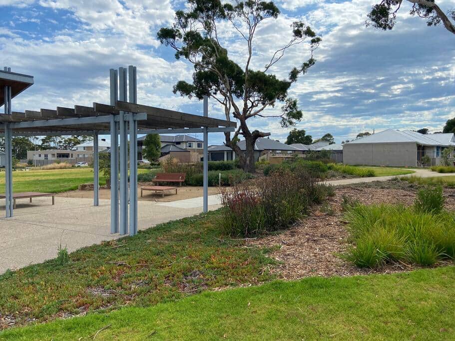 Open parkland on adjacent block