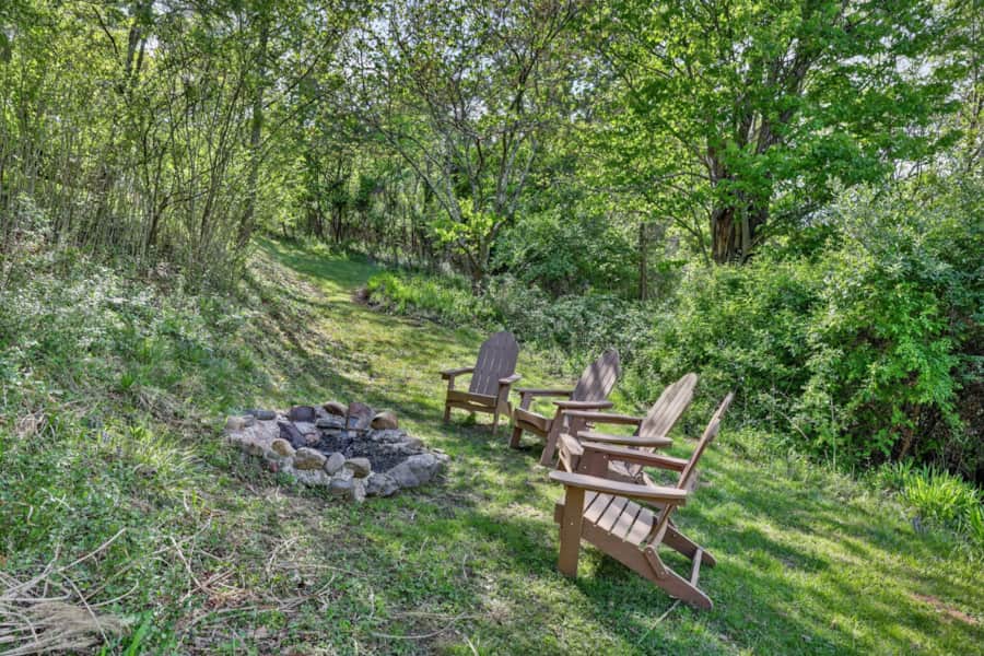 Fire pit under the trees