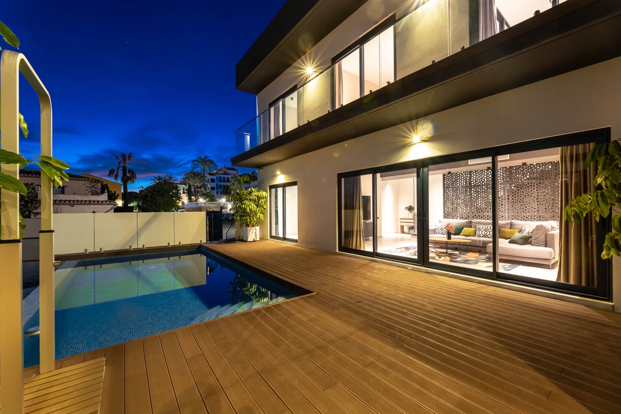 Pool and Villa night