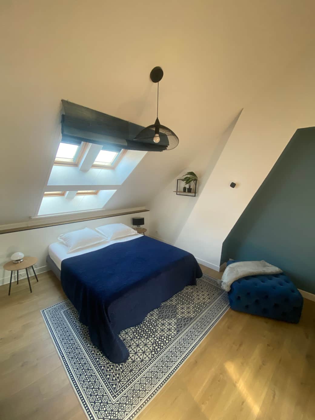 Chambre l'Atelier bleu - Lit 160x200