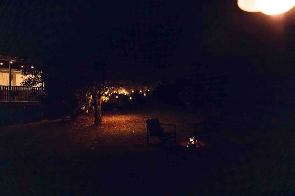 Garden lighting at night