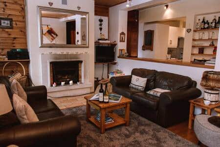 Comfortable lounge with fireplace