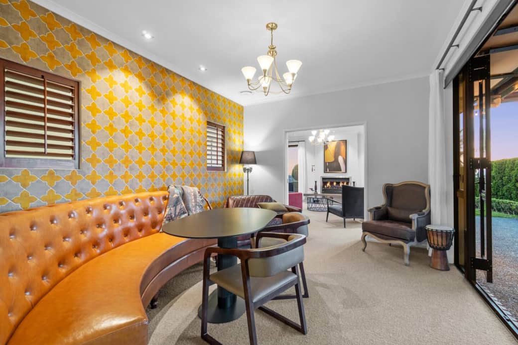 The Cafe...the moody room that can be used for meals or just hanging out, chatting or playing games or on your phone