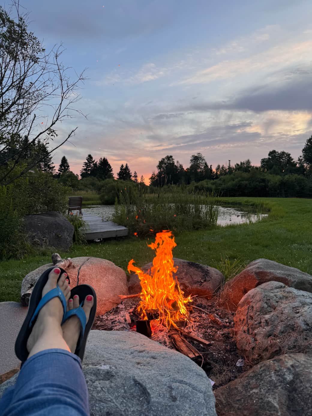 Campfire by the Pond