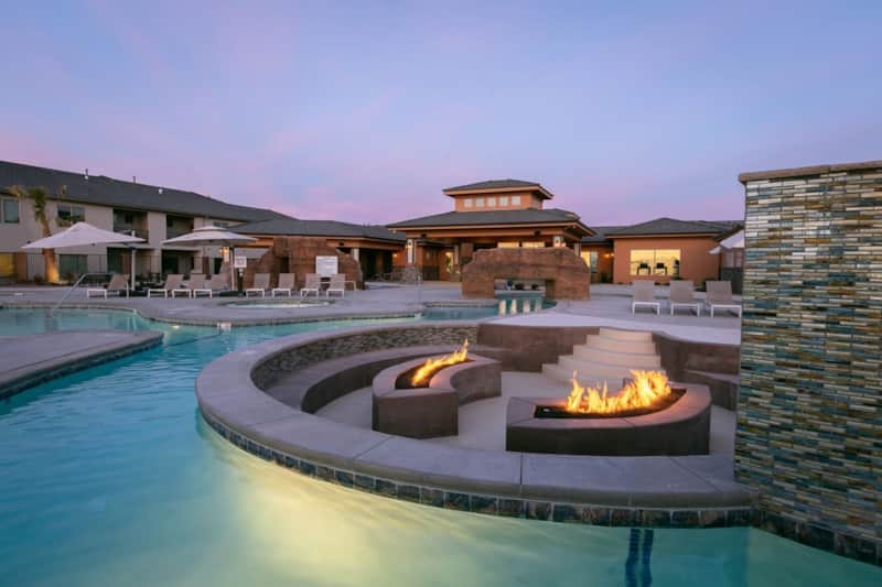 The lazy river and fire pits are especially a must when the sun goes down The lazy river and fire pits are especially a must when the sun goes down