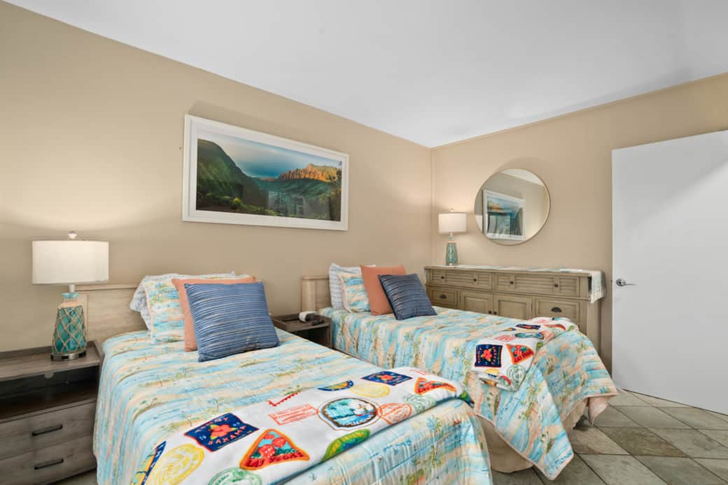 Comfortable twin bedroom perfect for kids or extra guests.