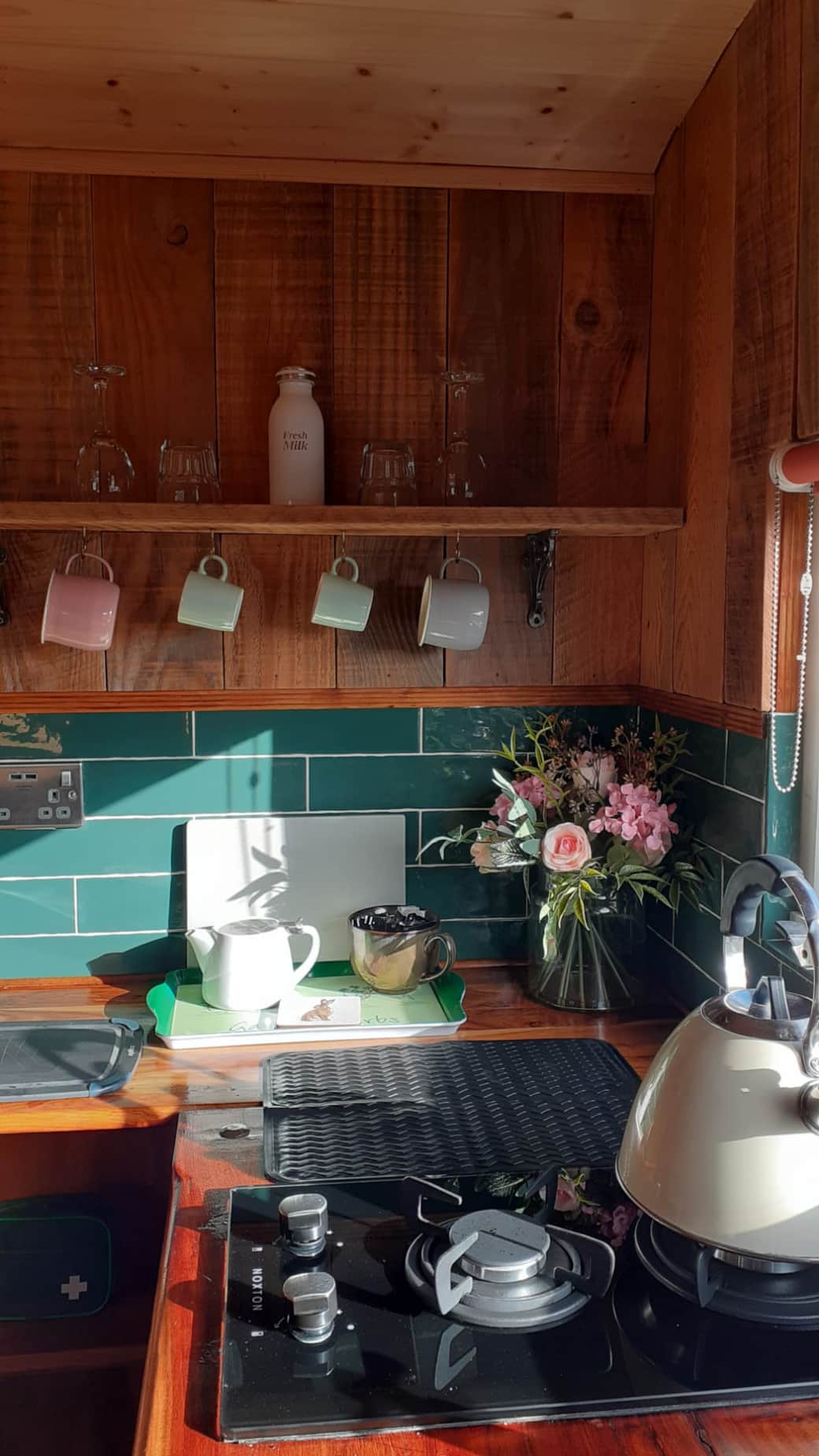 The kitchenette has a sunny aspect
