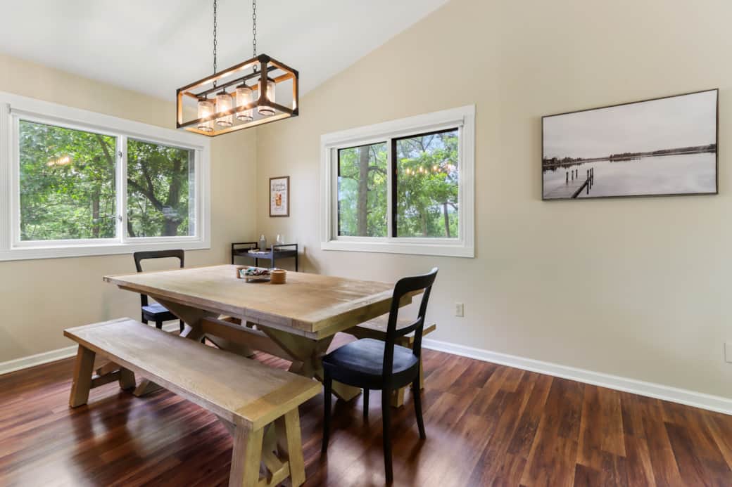 Our dining table comfortably seats eight