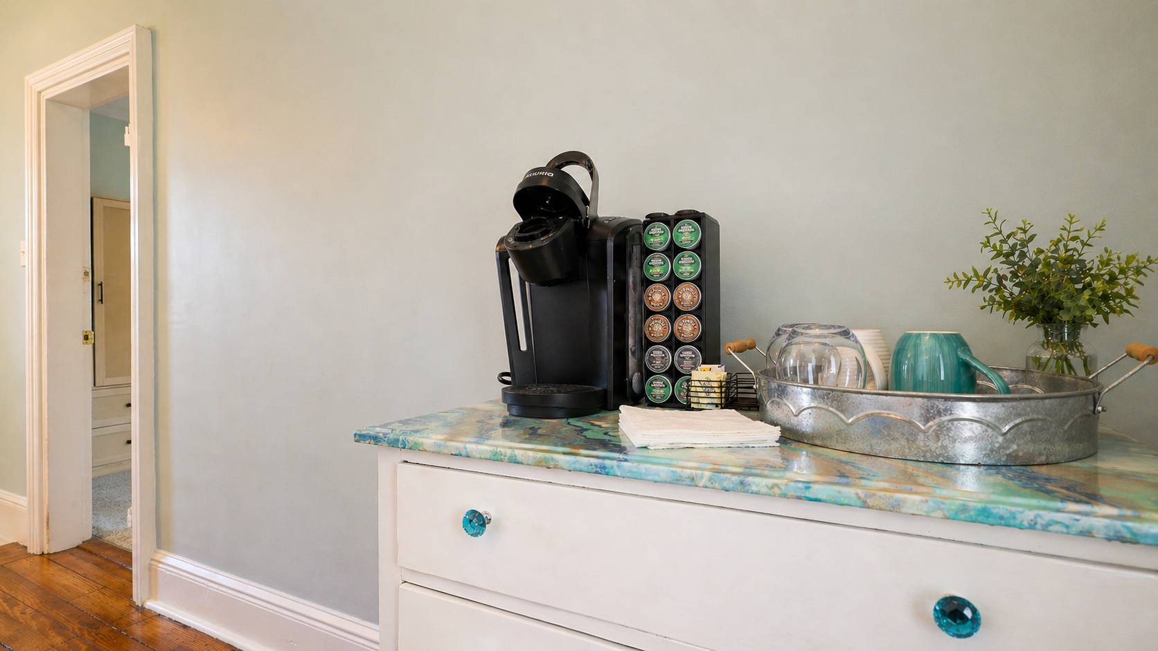 Upstairs coffee bar