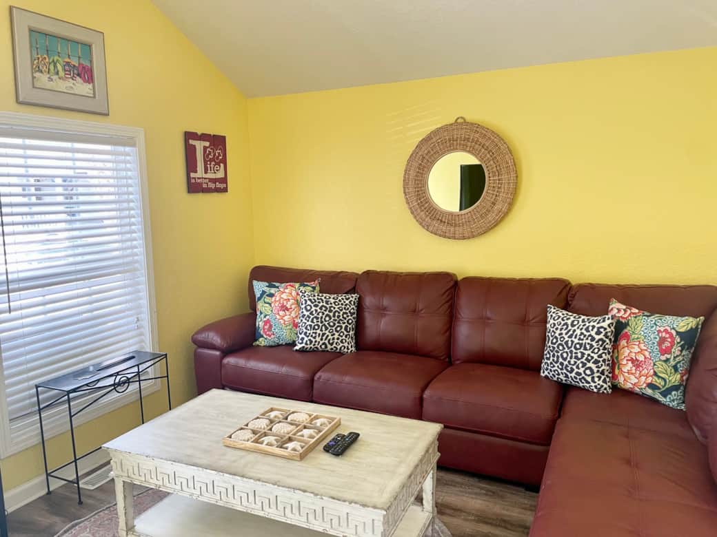 Living room with large sectional sofa