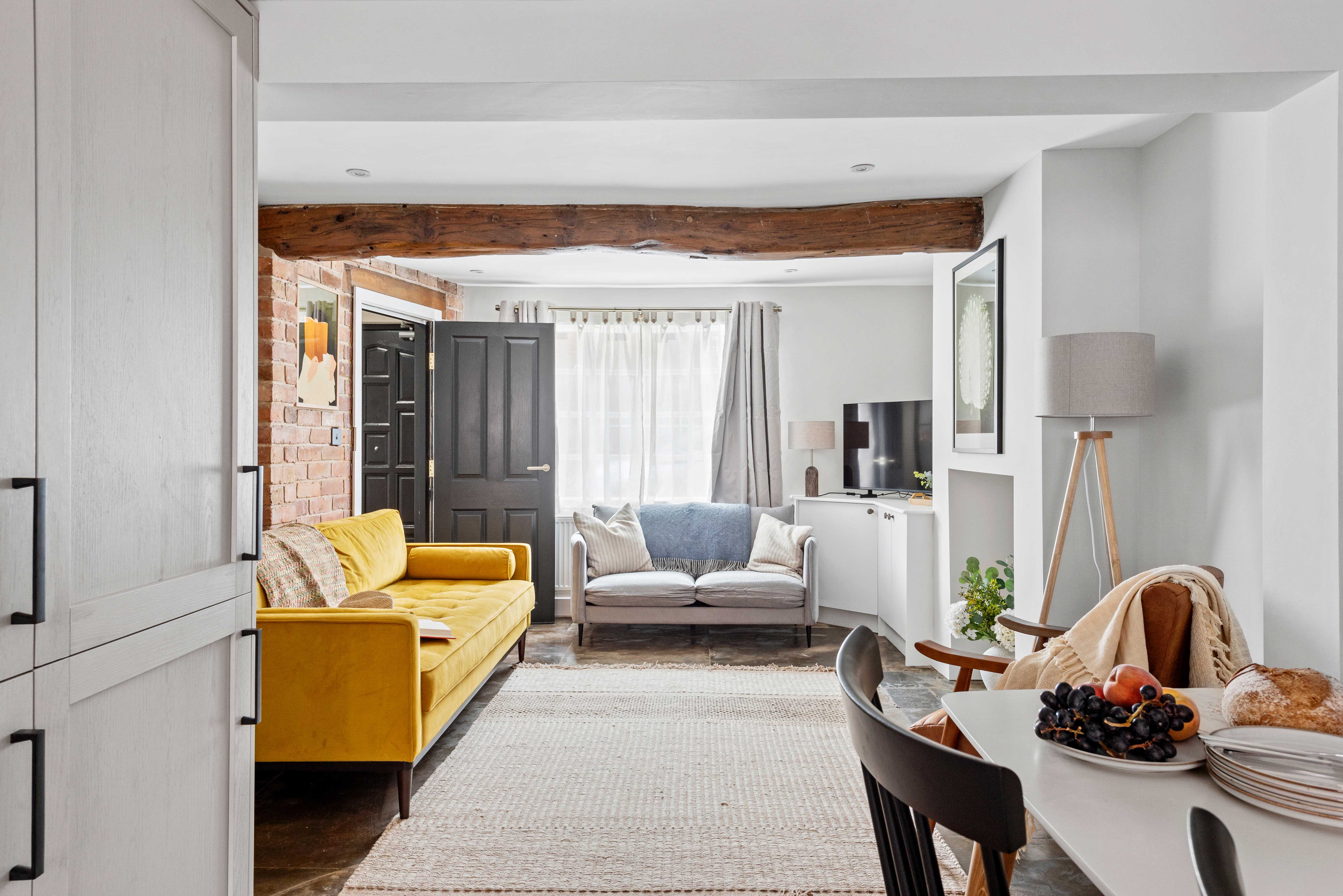 Open-plan kitchen, dining and living area, Grade II listed house Kenilworth