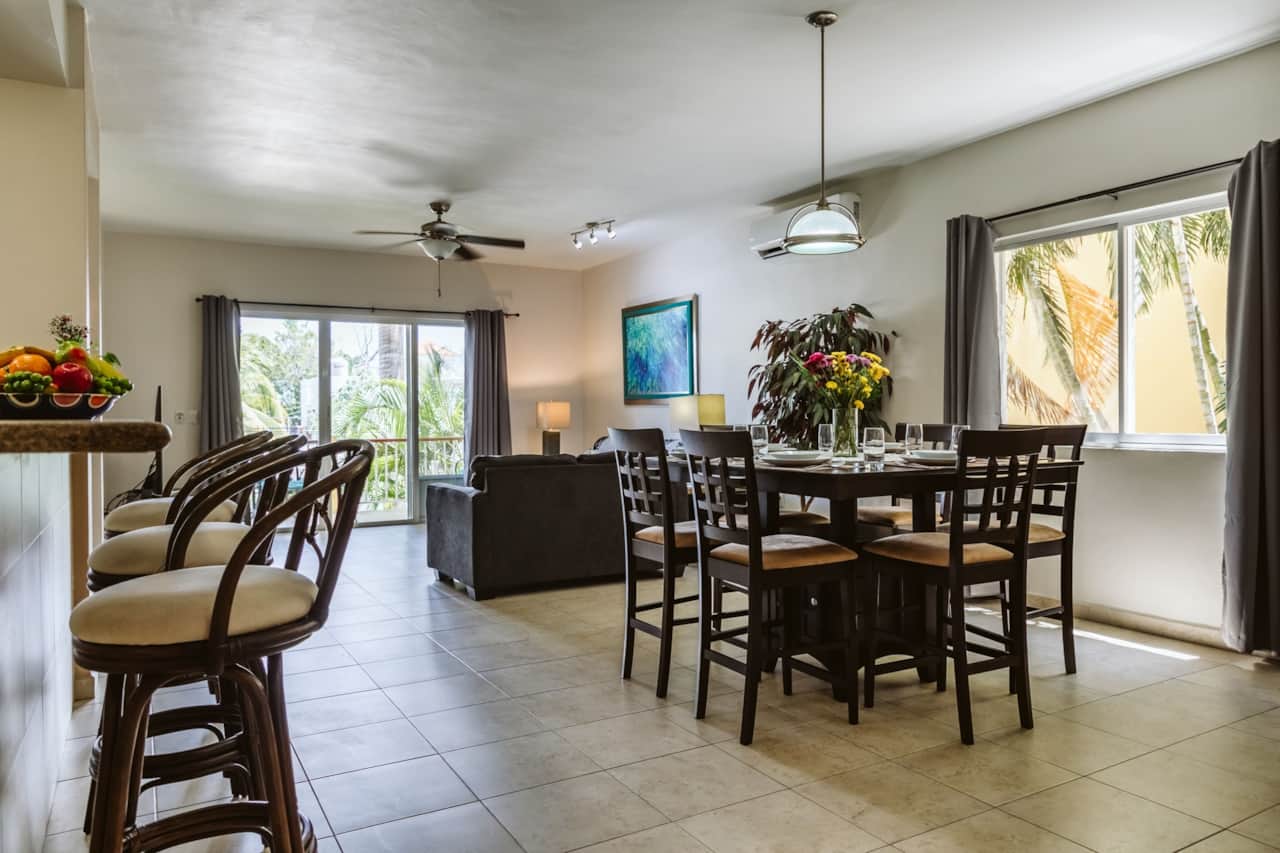Dining room and living room