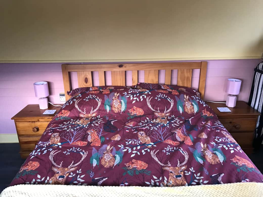 A cosy double bed awaits at the end of a day out and about in nature
