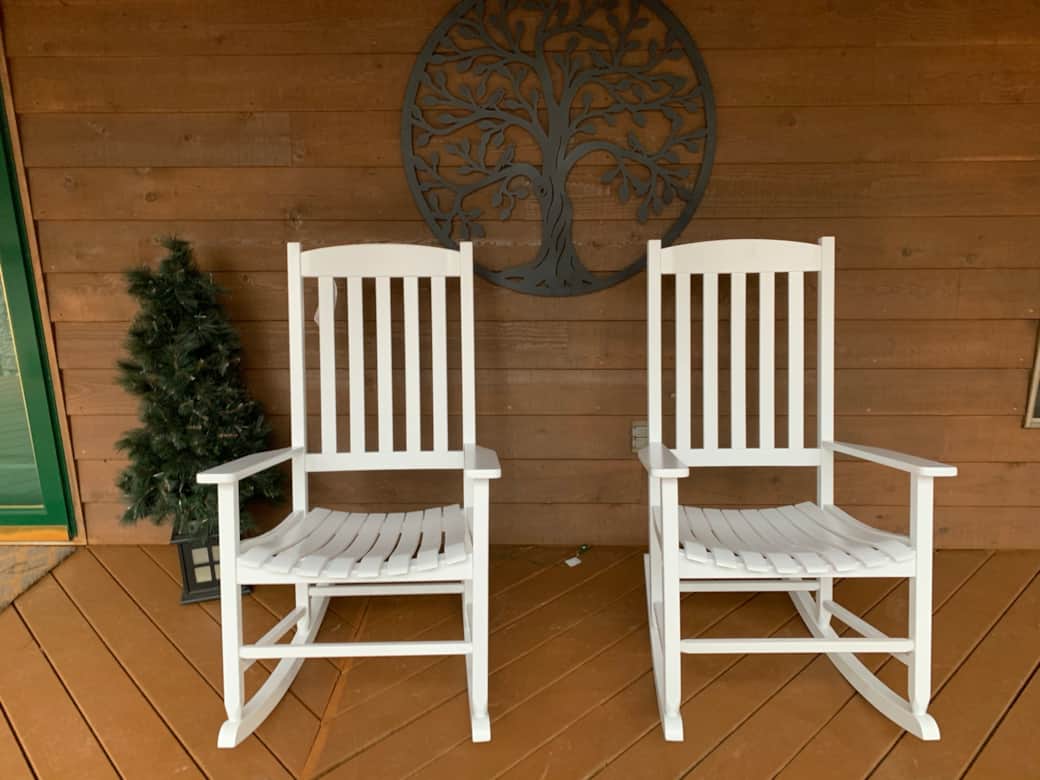 Rock away your day on the covered front porch.