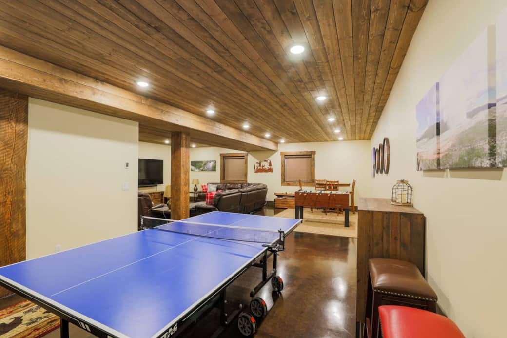 Ping pong table and fuse ball table to play and hang out with family or friends 
