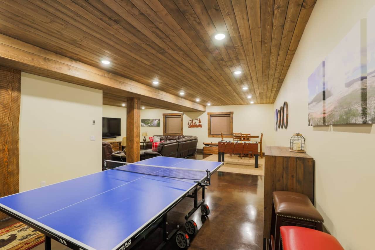 Ping pong table and fuse ball table to play and hang out with family or friends 
