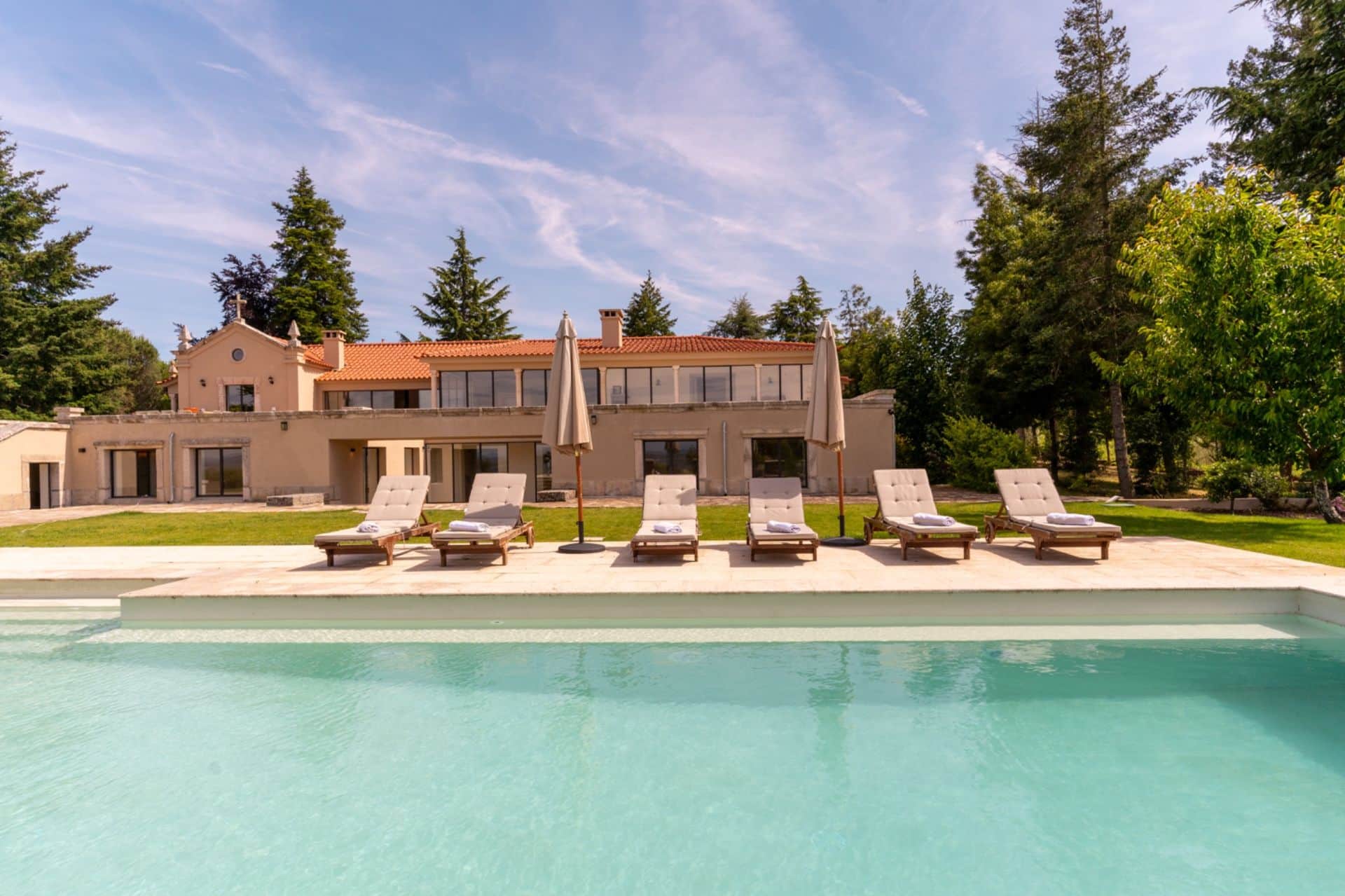 Salt-water pool at Casa da Raposeira with vineyard views, Douro Valley