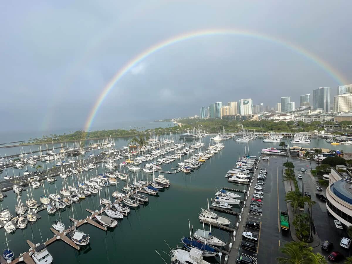Sometimes you get lucky and catch a rainbow - or a double!