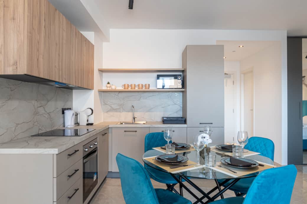 Kitchen and dining with all appliances