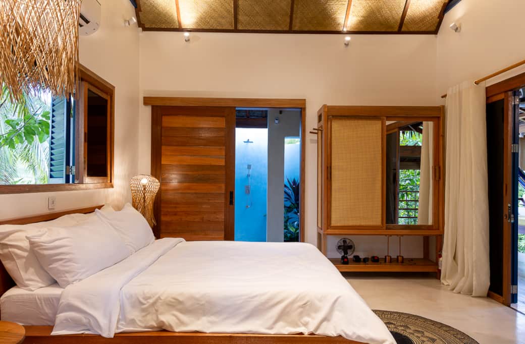 A comfy desk, a cozy queen bed, and a single bed for extra comfort or for additional family member.