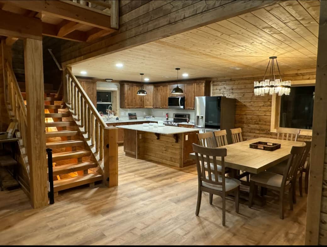 Open-concept kitchen with professional-grade amenities and expansive central island