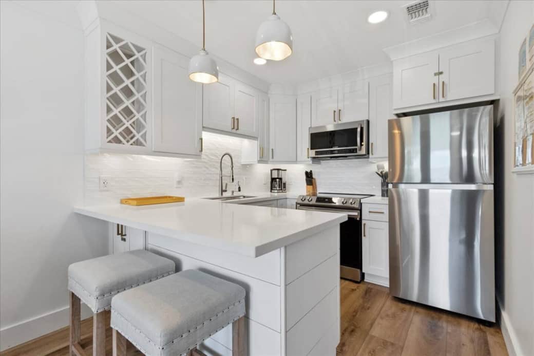 Modern kitchen with quartz countertops and stainless steel appliances — ready for family meals