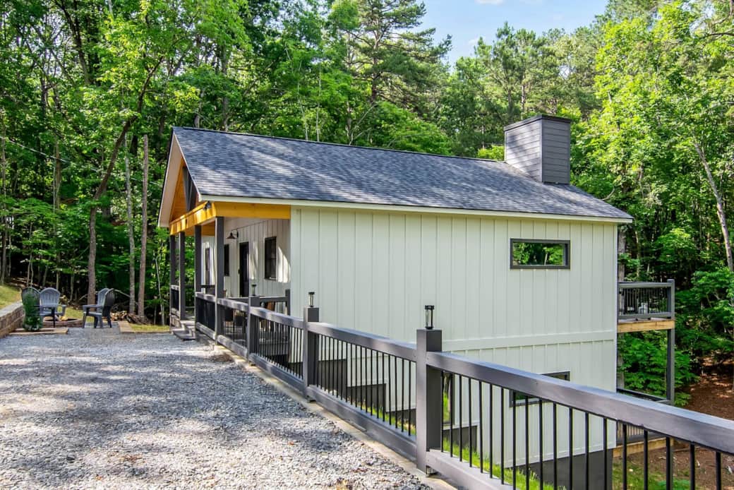 Exterior of Cabin with Firepit and Parking Pad