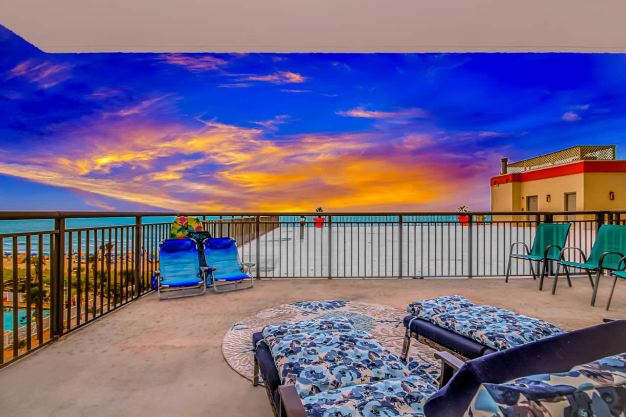  Experience unforgettable Myrtle Beach sunsets from your private oversized balcony overlooking the Atlantic Ocean.