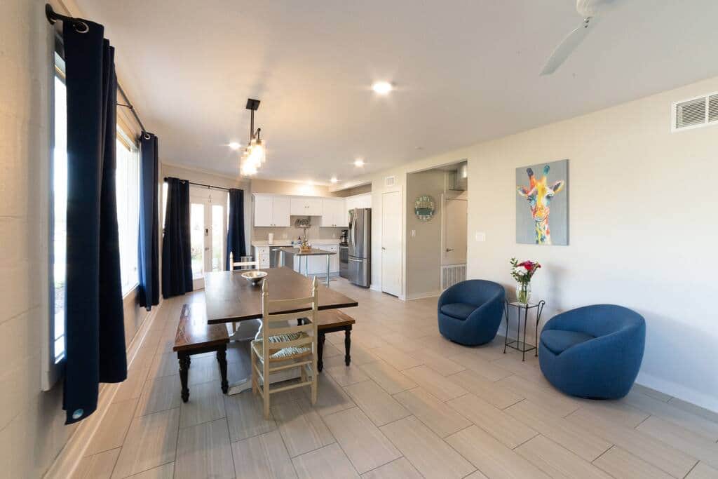 Oversized living area looking towards kitchen