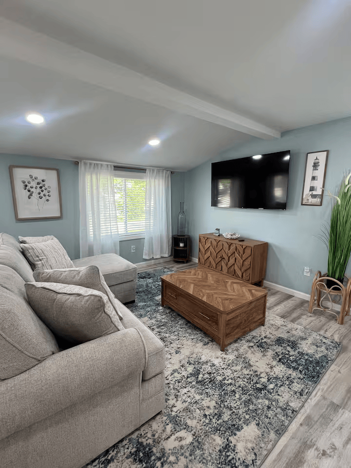 living room with sofa, TV