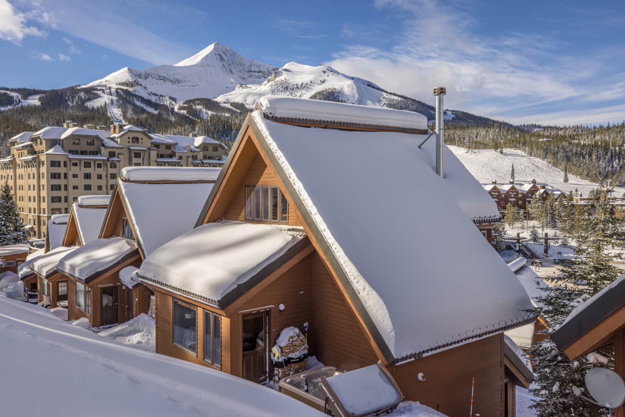 Ski trail above cabin